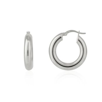 Chunky Hoop Earrings In Sterling Silver, 4 of 6