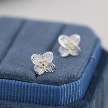 Dainty Flower Stud Earrings In Sterling Silver, 6 of 11