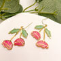 Pink Flower Drop Earrings For Her, thumbnail 4 of 10