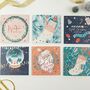 Assorted Pack Of Six Retro Christmas Cards, thumbnail 3 of 12
