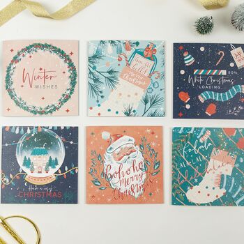 Assorted Pack Of Six Retro Christmas Cards, 3 of 12