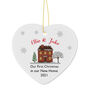 Personalised Cosy Christmas Ceramic Heart Decoration, thumbnail 2 of 2