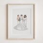 Personalised Wedding Portrait – Mother Of The Bride Gift, Hand Drawn From Photo, Christmas Keepsake For Mum, thumbnail 8 of 11