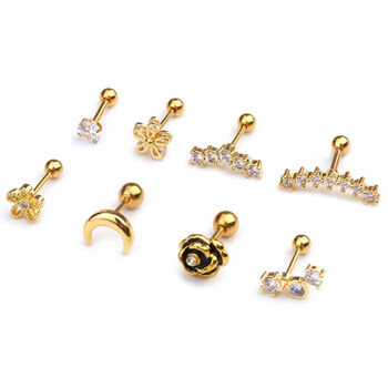 14k Gold Screw Back Studs Silver Plated Fashion Earrings Gift For Her, 2 of 6