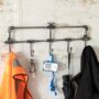 Metal Coat Rack Wall Mounted Pipe Hooks Home Storage, thumbnail 5 of 11