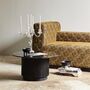 Black Marble Round Low Coffee Table Side Table, thumbnail 1 of 9