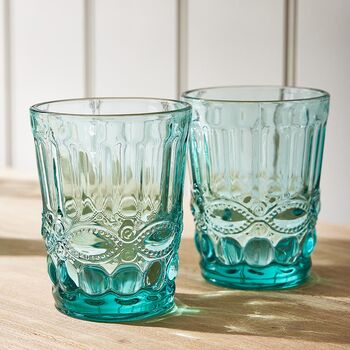 Set Of Four Vintage Embossed Tumblers, 5 of 6