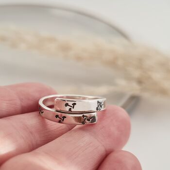 Adjustable Sterling Silver Wishes Wrap Ring, 3 of 8