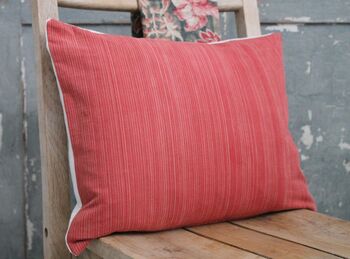Fine Raspberry Stripe Vintage Scatter Cushion, 3 of 5