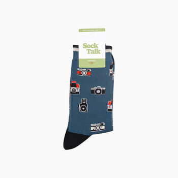 Vintage Camera Bamboo Socks In Teal, 4 of 4