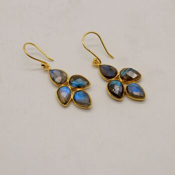 Handmade Labradorite Sterling Silver Earrings, 6 of 10