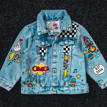 Baby Boy Personalised Hand Painted Denim Jacket, 3 of 11