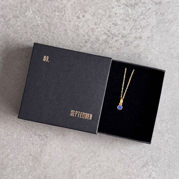 September Birthstone Necklace Sapphire, 4 of 6