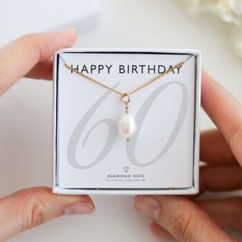 60th Birthday Gift For Her, Personalised Pearl Necklace, 9 of 10