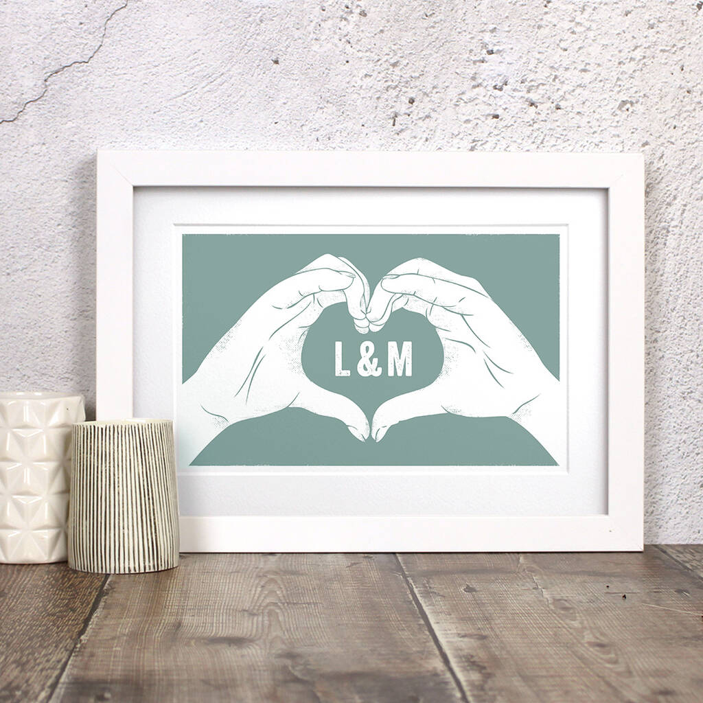 Personalised Hand Heart Print, 1 of 3