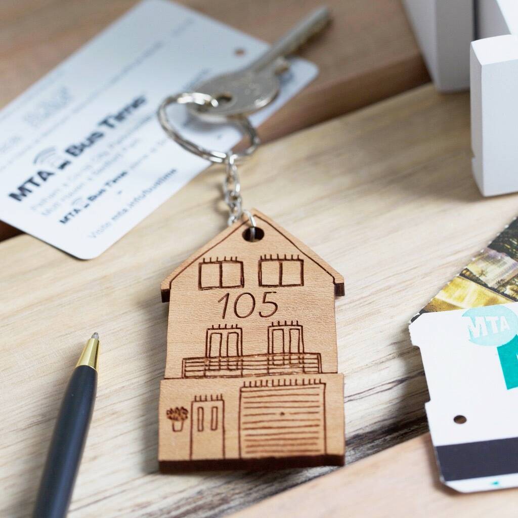 Personalised Wooden House Keyring By Lisa Angel | notonthehighstreet.com