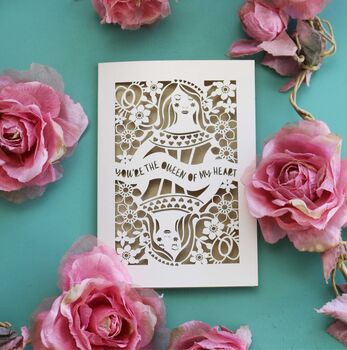 Queen Of My Heart Paper Cut Card, 5 of 8