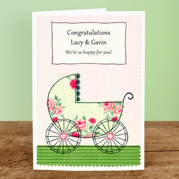 'Pram' Personalised Pregnancy Congratulations Card, 4 of 5