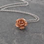 Flower Rose Gold Plated Sterling Silver Necklace, thumbnail 1 of 9