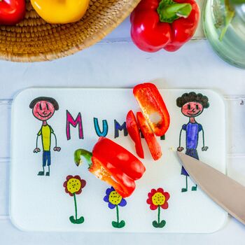 Mummy's Personalised Chopping Board Child's Drawing, 3 of 6