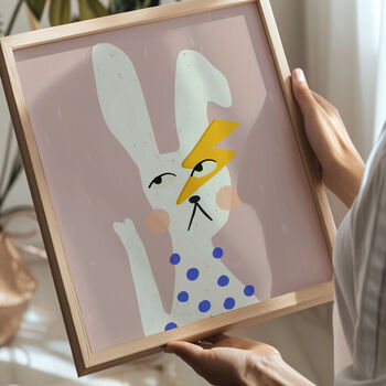 Bunny With Lightening Bolt Print, 2 of 2