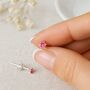 Sterling Silver Pink Tourmaline Cz Micro Stud Earrings – 3mm, thumbnail 1 of 4