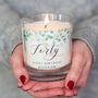 Eucalyptus Themed 40th Birthday Personalised Candle, thumbnail 2 of 4