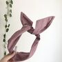 Lavender 100% Linen Headband Extra Wide Wire Headband, thumbnail 1 of 3