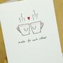 Personalised Coffee Cups In Love Handmade Card, thumbnail 3 of 5