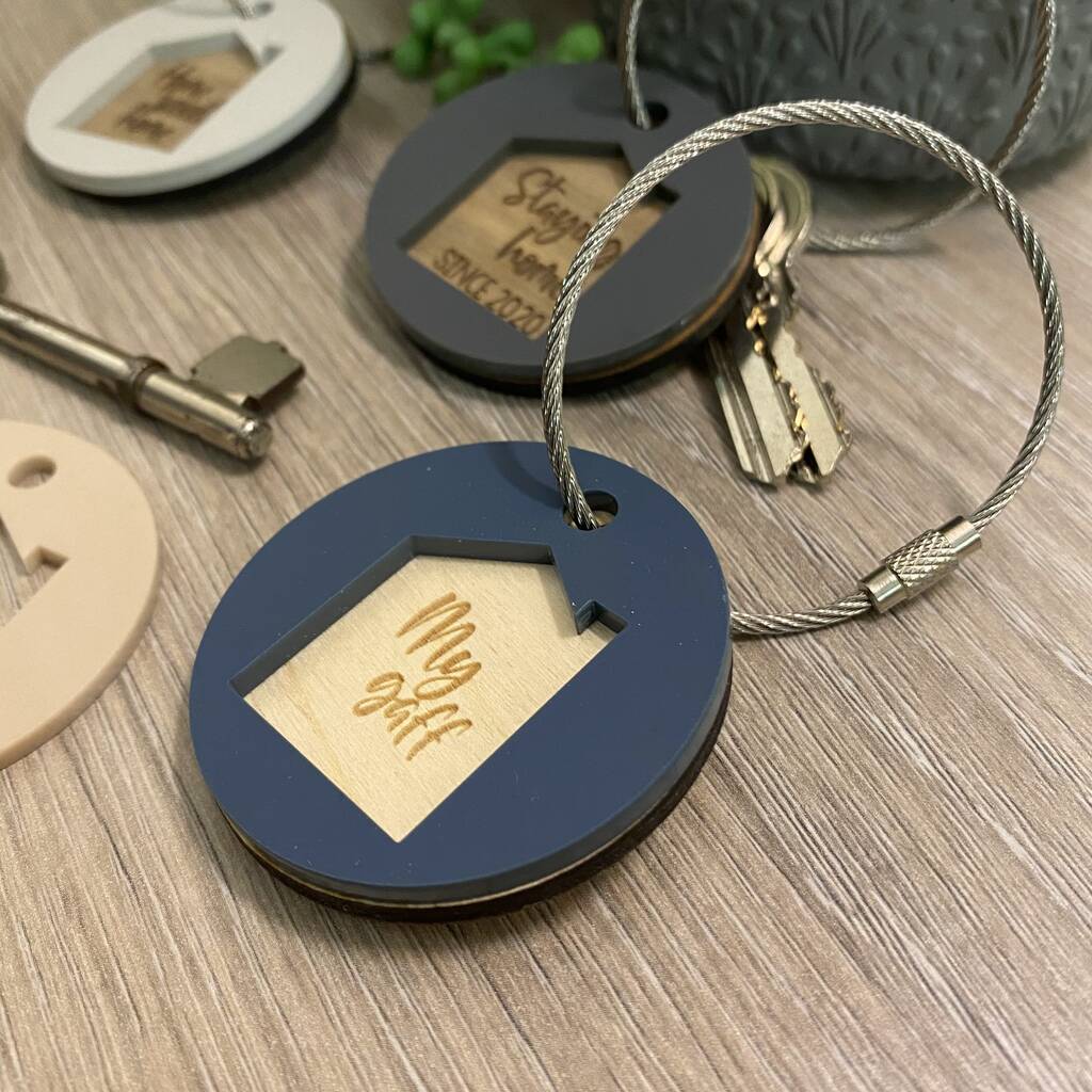 Our Gaff Laser Engraved Keyring Birch Ply By Shindigg