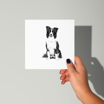 Hand Drawn Adorable Sheepdog Dog Greeting Card, 6 of 6