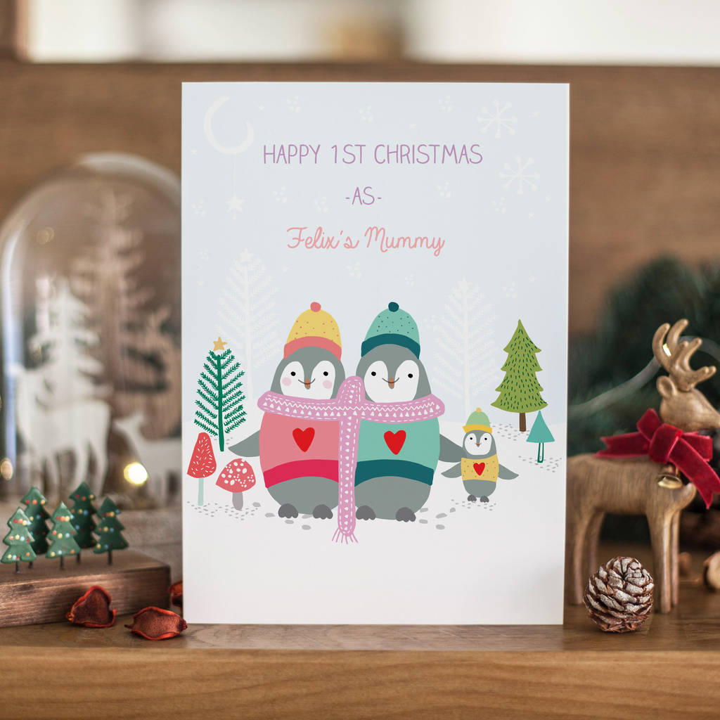 Personalised 1st First Christmas as Mummy /& Daddy Card Grandparents baby/'s 1st