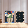 Stripy Vase Flowers Art Print, thumbnail 3 of 3