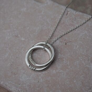 Personalised Double Interlocking Ring Family Necklace, 2 of 12