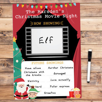Family Christmas Movie Reusable Whiteboard Sign, 3 of 5