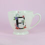 G Decor Floral Alphabet Ceramic Tea Coffee Xl Mug Cup, thumbnail 9 of 12