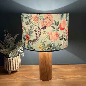 Pale Green Bold Floral Velvet Lampshades, 4 of 9