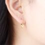 Gold Heart Charm Hoop Earrings, thumbnail 1 of 7