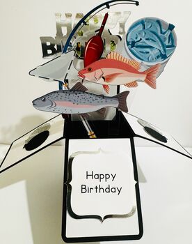 Fishing Themed 3D Birthday Card, 2 of 8