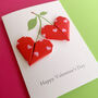 Personalised Origami Cherry Heart Valentines Day Card, thumbnail 6 of 9