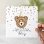 Personalised Crochet Bear Any Age Birthday Card, thumbnail 1 of 7