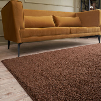 The Rugs Plain Brown Shaggy Rug, 4 of 12