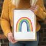 'Don't Give Up' Hand Painted Rainbow Print, thumbnail 1 of 8