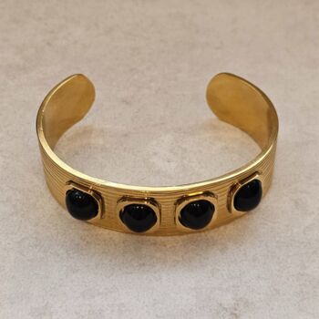 Black Agate Cuff Bangle, 5 of 8