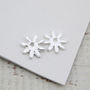 Sterling Silver Daisy Charm Hoops, thumbnail 7 of 11