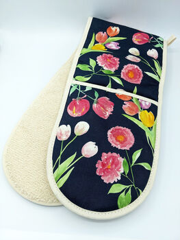 Luxury Floral Tulip And Peony Oven Gloves, 6 of 7