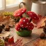 Handmade Felt Woodland Toadstool Stump Autumnal Decor, thumbnail 1 of 2