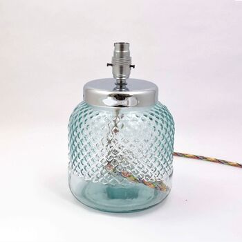 Recycled Glass Lamp | 26cm 'Diamond' | Six Colours, 3 of 7