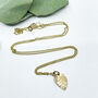 9ct Yellow Gold Leaf Necklace, thumbnail 3 of 11