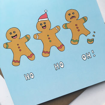 Funny Christmas Card With Gingerbread People, 3 of 4